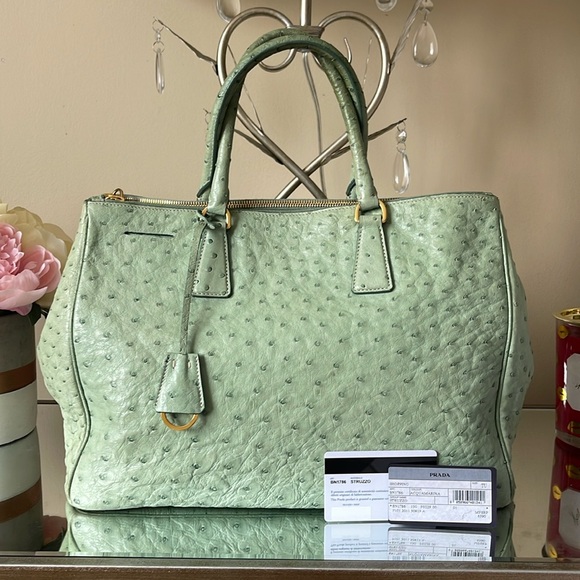 Prada Handbags - PRADA Ostrich BN1786 Struzzo Tote Bag